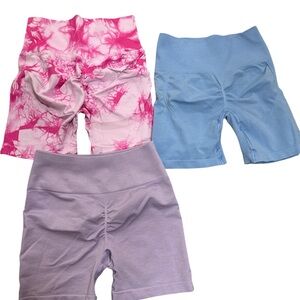 Women's Athletic Shorts Lot of 3 Pink, Blue, Purple